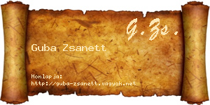 Guba Zsanett névjegykártya